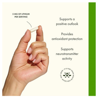 Swanson Lithium Ororate 5mg | Brain and Nervous System Health |
Supports Healthy Mood, Emotional Wellness, Behavior, Memory and Neurotransmitter Activity | 60 Capsules; Exp 05/2028