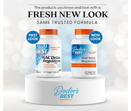Doctor’s Best N-Acetyl Cysteine (NAC) with Selenium & Molybdenum | Supports Cellular Health & Healthy Liver Function | Boosts Glutathione Production | 60 Capsules;  Exp 08/2027