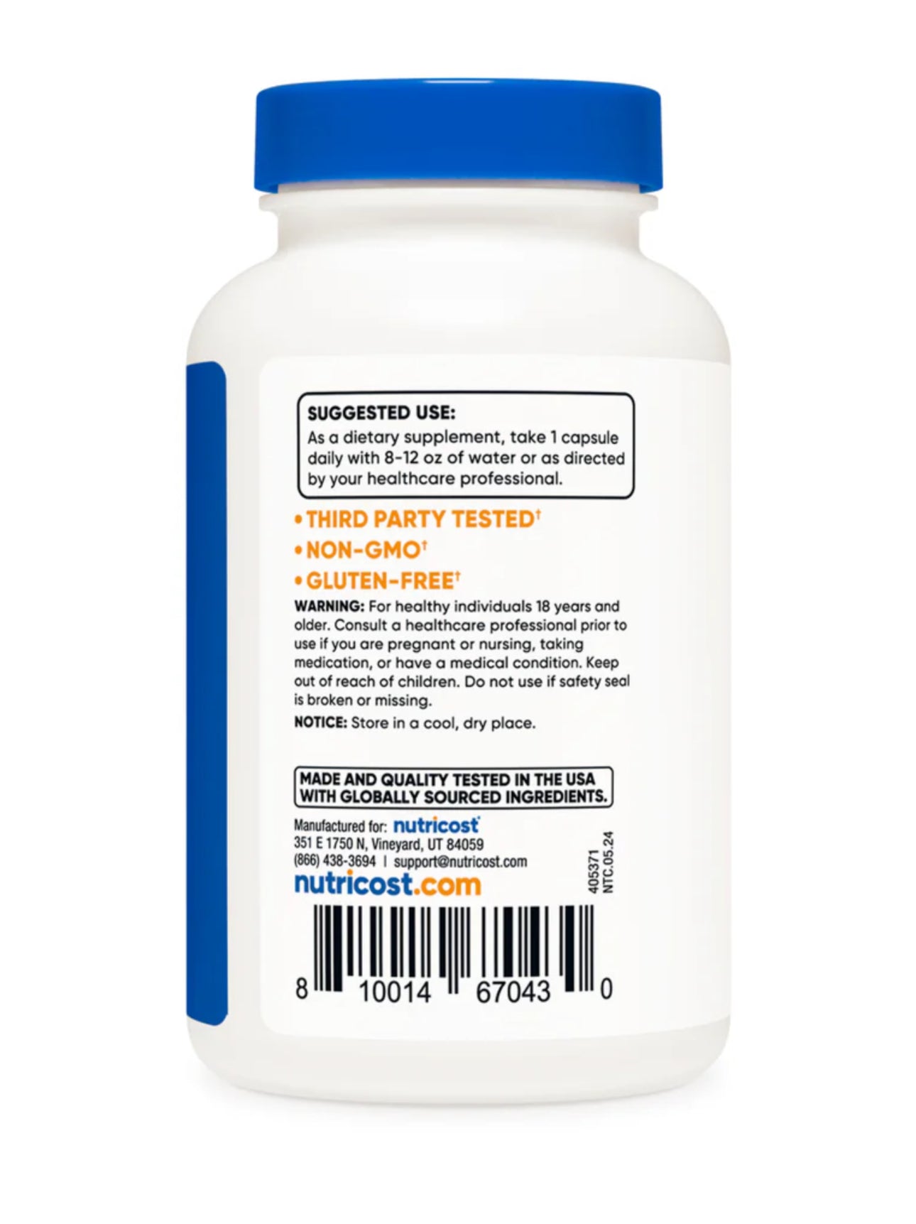 Nutricost Baikal Skullcap 500mg | Chinese Skullcap | Promotes Relaxation, Sleep & Steady Nerves | 120 Capsules; Exp 01/2028