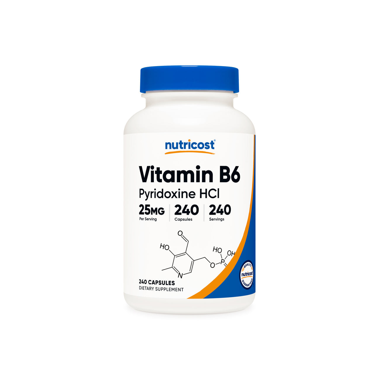 Nutricost Vitamin B6 25mg | Supports Energy Metabolism and Healthy Nervous System Function | 240 Capsules; Exp 11/2027