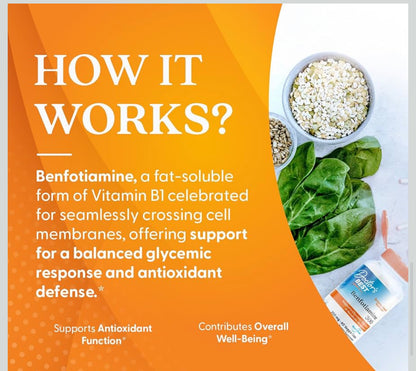 Doctor's Best Benfotiamine 300 with BenfoPure | With L-Leucine | 300mg per Capsule | Helps Maintain Healthy Glucose Metabolism | 60 Capsules; Exp Feb/2027
