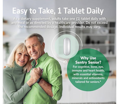 21st Century Sentry Senior Multivitamin & Multimineral | With Lutein, Lycopene & Over 25 Daily Essentials For Adults 50+ | A-Z Multivitamin| Similar to Centrum Silver Adults | 125 Tablets; Exp 03/2028