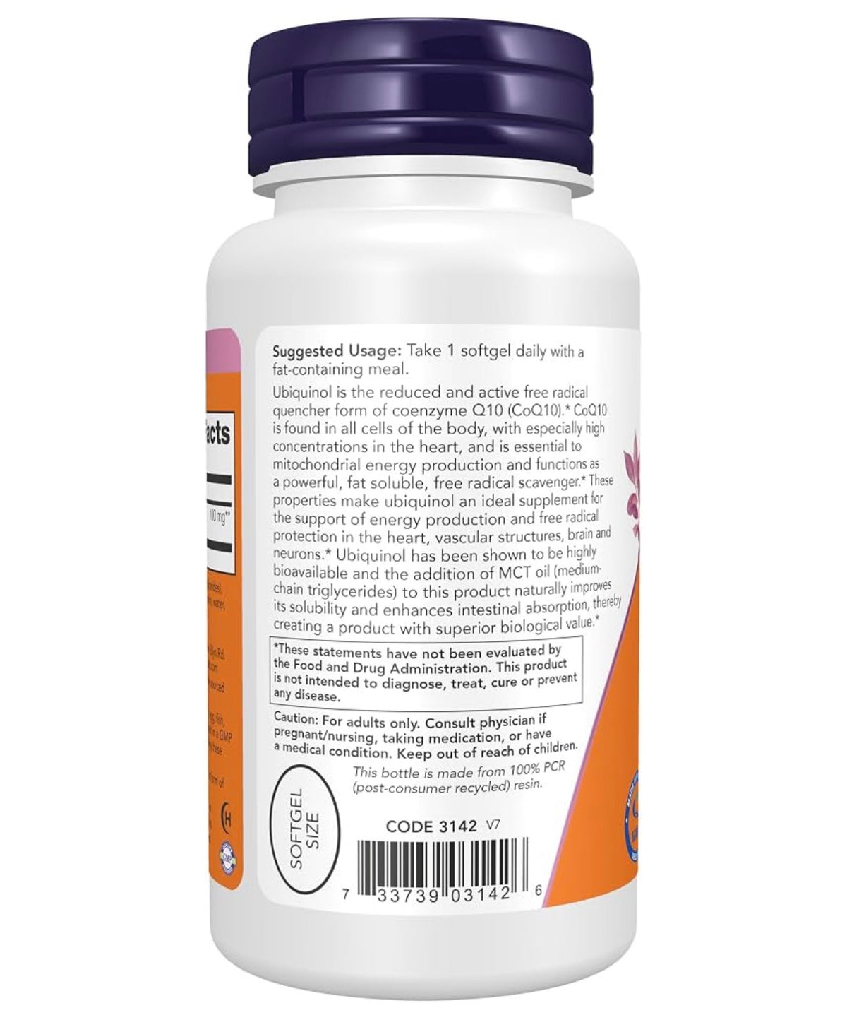 NOW Ubiquinol 100 mg | High Bioavailability ~ Active Form of CoQ10 | Supports Cardiovascular Health | 60 Softgels; Exp 04/2028