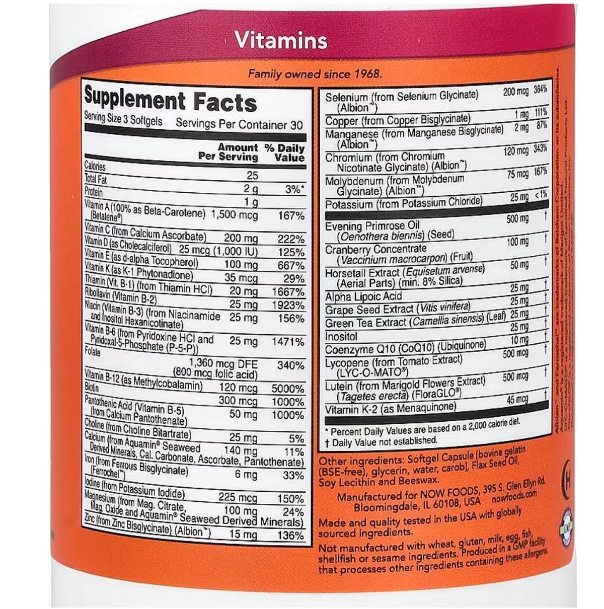 NOW Eve™ Superior Women's Multivitamin with Evening Primrose, Cranberry, Ferrochel, Green Tea, Zinc Bisglycinate, Horsetail Silica, CoQ10 & More | 90 Softgels; Exp 05/2028