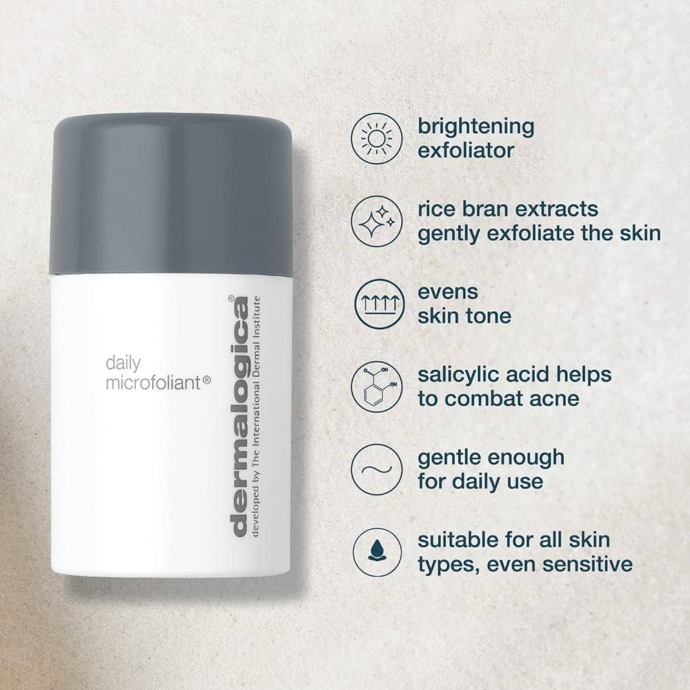 Dermalogica Daily Microfoliant | Face Exfoliator Scrub Powder with Salicylic Acid and Papaya Enzyme | Achieve Brighter, Smoother Skin Daily | 0.45oz (❗️Mini Size)