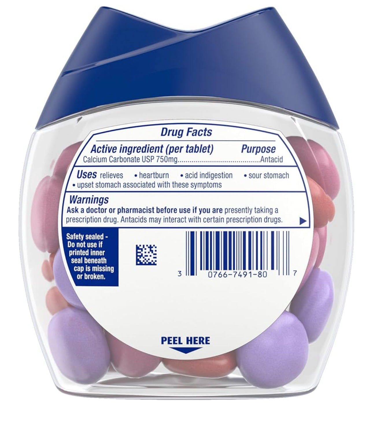 TUMS Chewy Bites Antacid | Extra Strength Calcium Carbonate 750mg | Heartburn & Acid Indigestion Relief | Assorted Berries Flavor ~ 32 Chewable Tablets; 11/2027