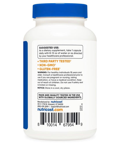 Nutricost Vitamin B1 500mg ~ Thiamine Mononitrate | Protects Your Heart, Brain & Nervous Seystem | Prevents & Treats Vitamin B1 Deficiency | 120 Capsules; Exp 04/2029
