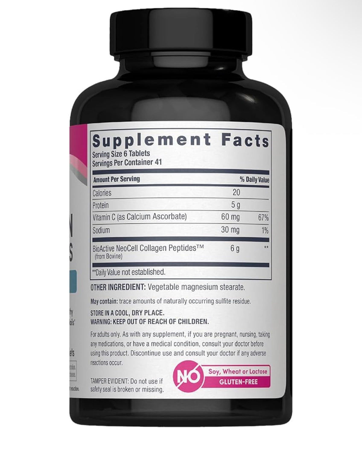 NeoCell Grassfed Collagen Peptides + Vitamin C | Supports Healthy Hair, Skin, & Nails | ❗️Doesn’t Contain Biotin | 250 Tablets; Exp 07/2028