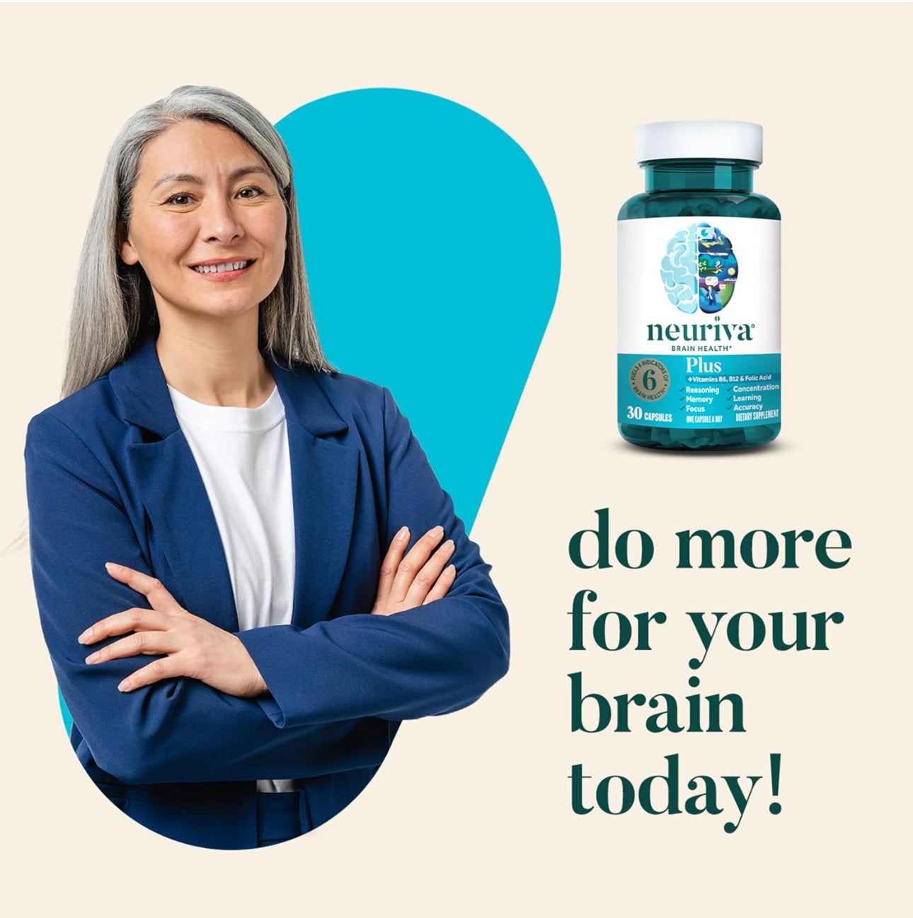 Schiff’s NEURIVA Plus | Brain Supplement for Memory and Focus with Vitamins B6, B12, Phosphatidylserine | Nootropics for Concentration for Mental Clarity, Cognitive Enhancement | 30 Capsules; Exp 07/2026