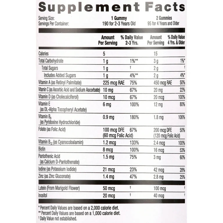 Equate Kids Multivitamin Gummies |  Children Multivitamin for General Health & Immune Boosting | Similar to L'il Critters Gummy Vites Multivitamins | 190 Gummies; Exp 12/2026