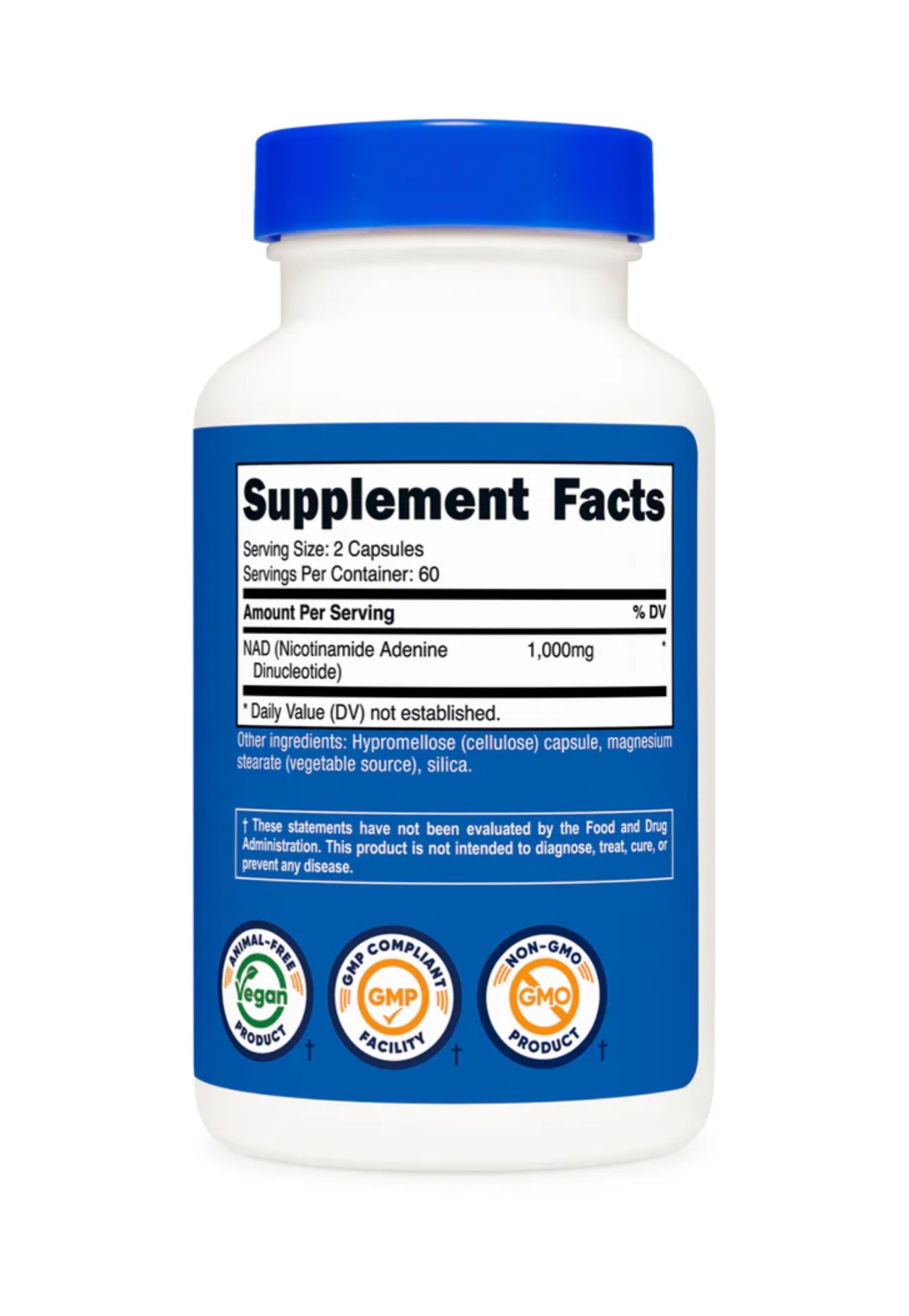 Nutricost NAD+ 1000mg Nicotinamide Adenine Dinucleotide | Promotes Healthy Cellular Metabolism & Energy Production | Helps Fight General Fatigue & Promotes Longevity | 120 Capsules; Exp 05/2028