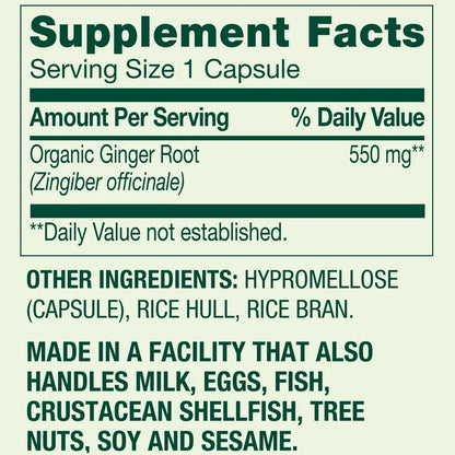 Spring Valley Ginger Root 550 mg | Digestive Health Support | Nausea & Bloating Relief | 100 Capsules; Exp❗️ UNCLEAR 07/2028 👉🏽Check last picture