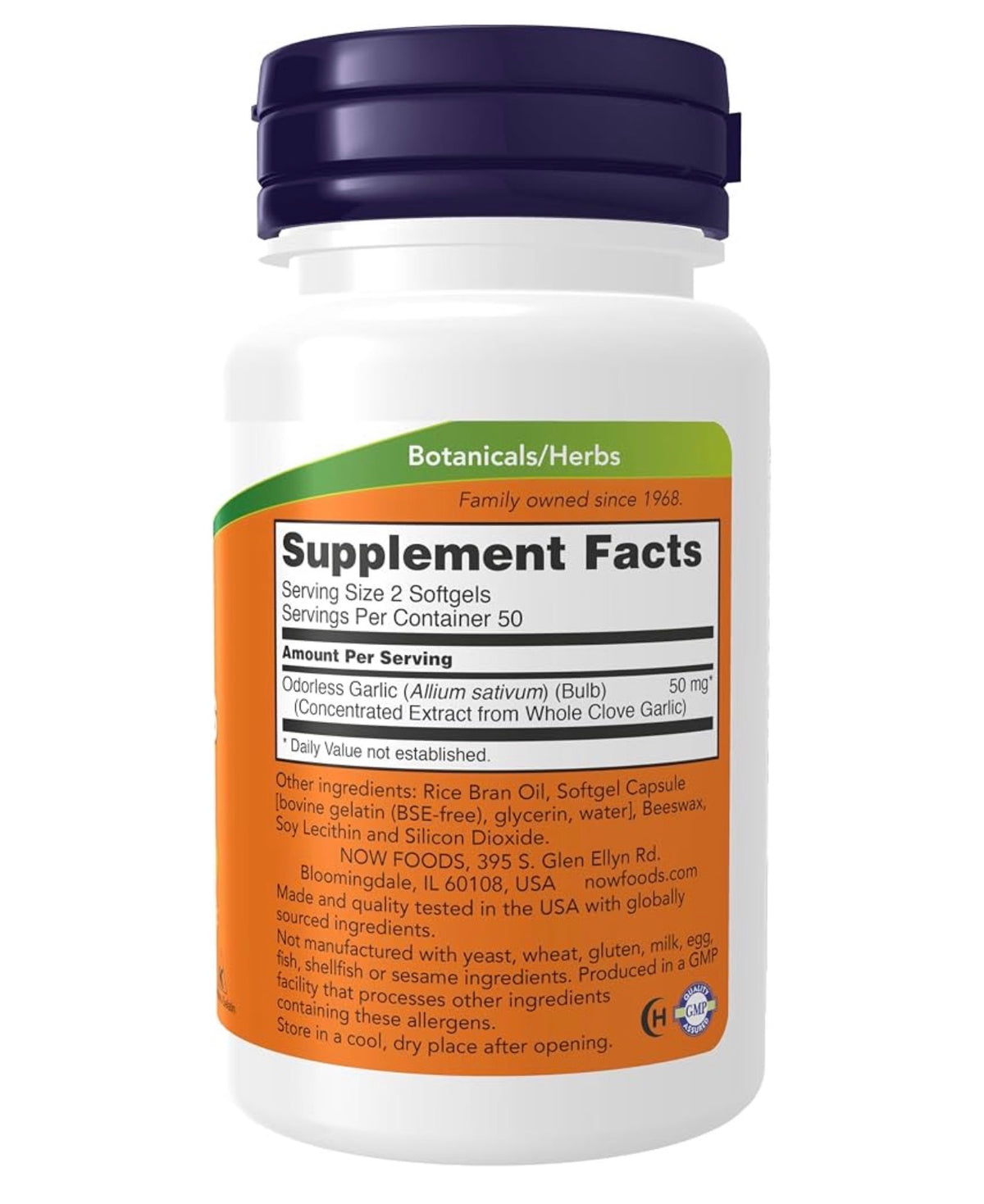 NOW Odorless Garlic | Concentrated Extract | Supports Heart Health, Reduces Inflammation & Fight Microbes | 100 Softgels; Exp 12/2029