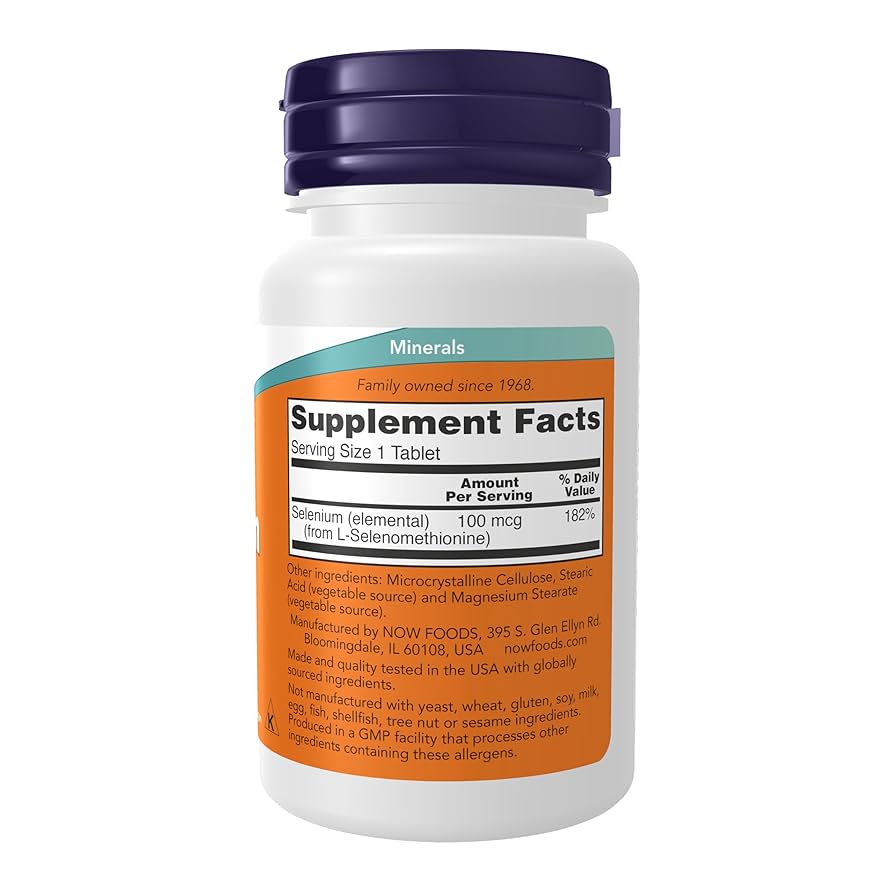 NOW Selenium 100 mcg (L-Selenomethionine) | Essential Mineral | 100 Tablets; Exp 12/2028