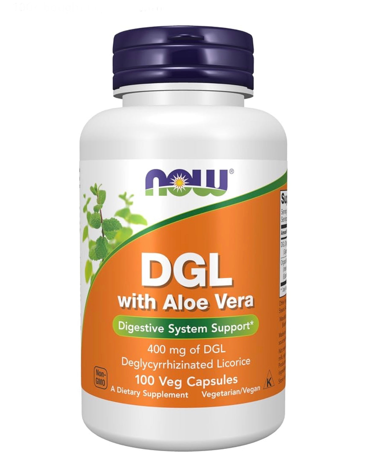 NOW DGL 400mg with Aloe Vera | Deglycyrrhizinated Licorice | Digestive System Support | 100 Capsules; Exp 05/2029