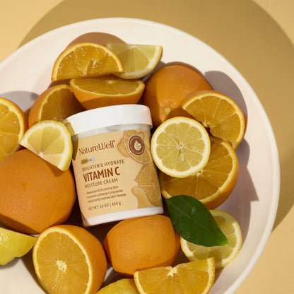 NatureWell Vitamin C Brightening Moisture Cream | Brightens & Hydrates | For a Glowing Complexion|  16oz/454g ( New Look)