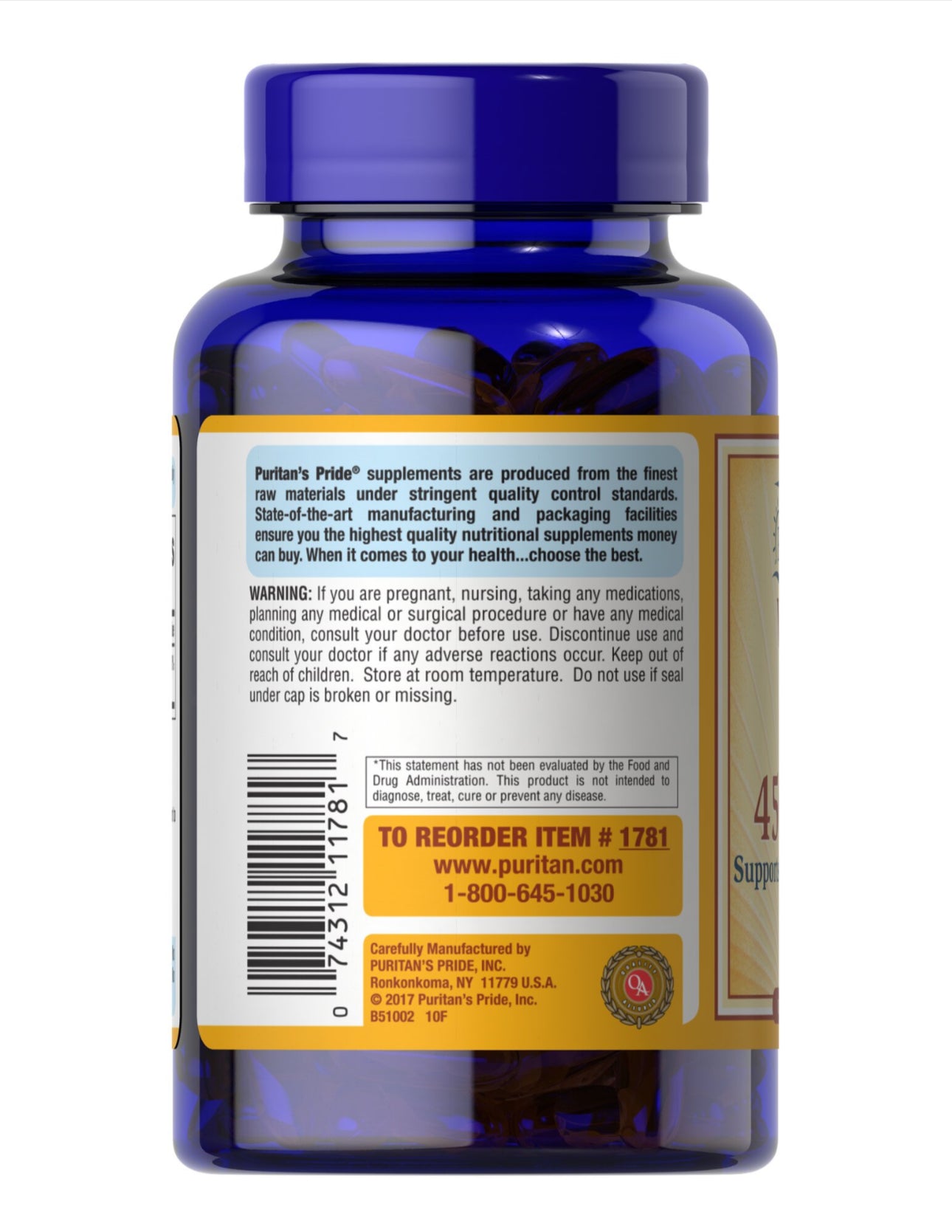 Puritan’s Pride Vitamin E 450mg (1000 IU) | Antioxidant | Supports Healthy Immune & Vascular System | Contributes to Healthy Skin | 100 Rapid Release Softgels; Exp 07/2028