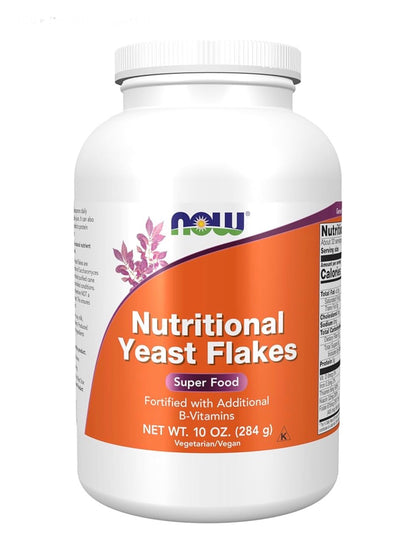 NOW Nutritional Yeast Flakes ~ Fortified with Additional B-Vitamins | Super Food | 10oz/284g; Exp 03/2030