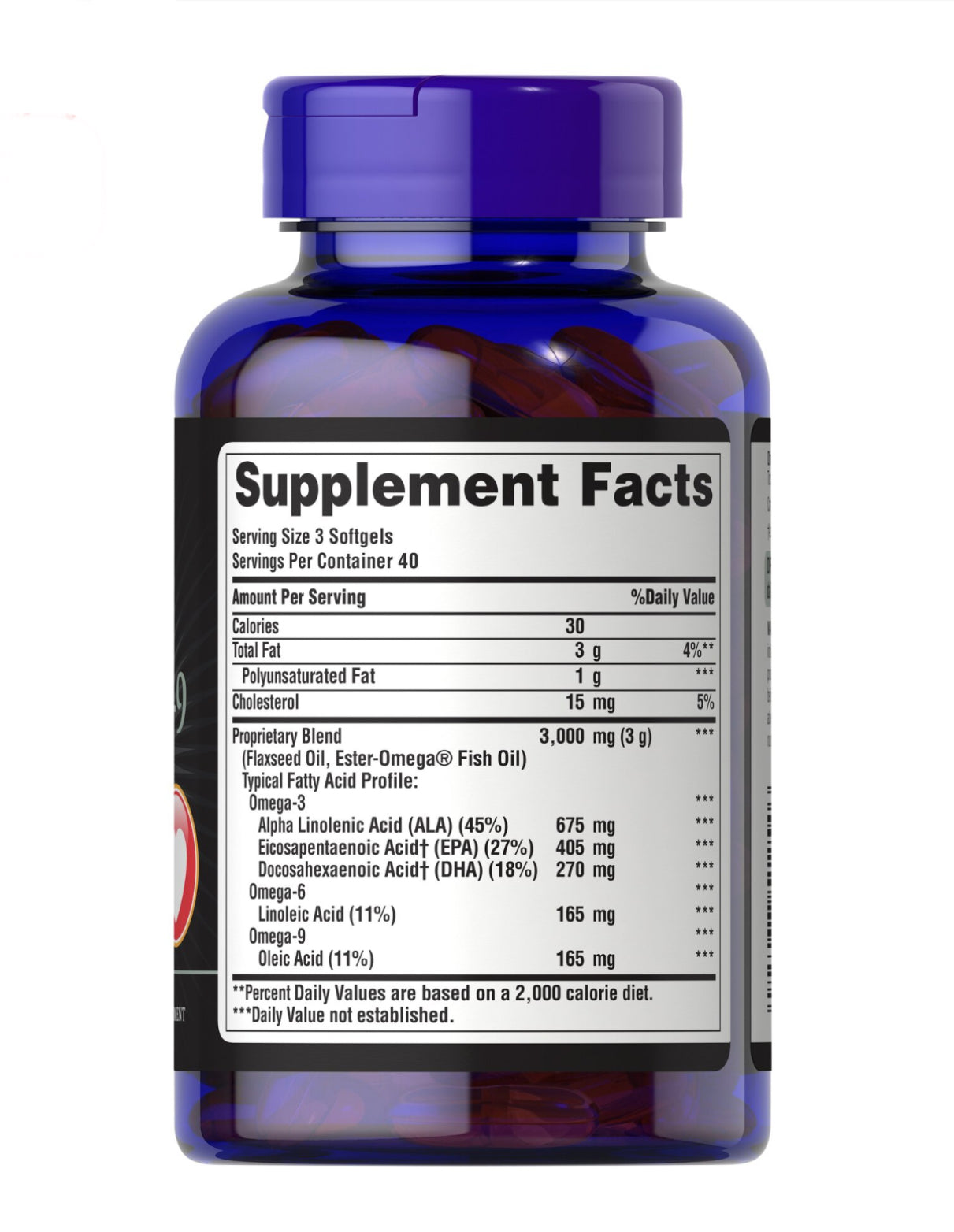 Puritan’s Pride Triple Omega 3-6-9 Fish & Flax Oils | Maintains Healthy Skin, Supports Heart Health & Proper Nervous System Function | 120 Rapid Release Softgels; Exp 08/2027