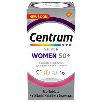 Centrum Silver Womens 50+ | Complete Multivitamin for Women Over 50 | 65 Tablets, Exp 07/2027