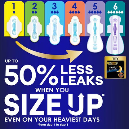 Always Maxi Sanitary Pad Size 5 | for Extra Heavy Flow | Prevents Unwanted Odors with OdorLOCK | Overnight Pads with Wings ~ Unscented; 33 Pads