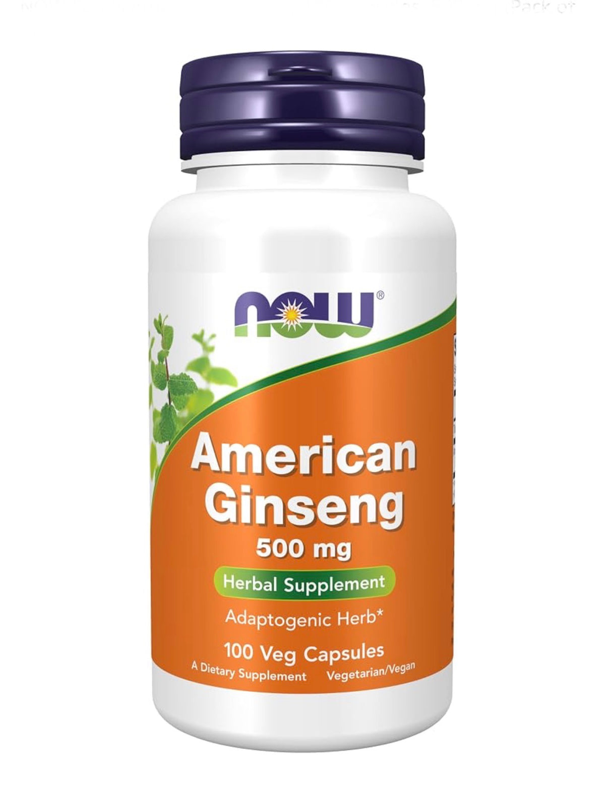 NOW American Ginseng 500mg | Panax quinquefolius | Adaptogen | 100 Capsules; Exp 05/2030