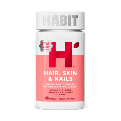 HABIT Hair, Skin & Nails Multivitamin | Vitamins A & C, Biotin, RoseHips, Hyaluronic, Acid | 60 Capsules; Exp 02/2027