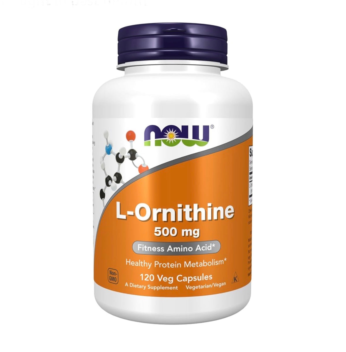 NOW L-Ornithine 500mg | L-Ornithine Hydrochloride | Amino Acid | Reduces Physical Fatigue, Improves Sleep Quality | Supports Athletic Recovery &  Liver Function | 120 Capsules; Exp 05/2030