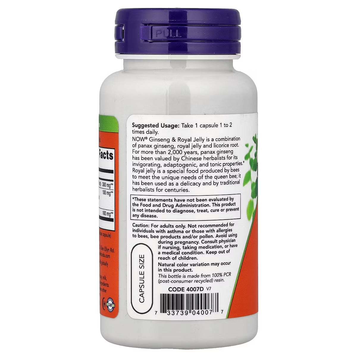 NOW Ginseng & Royal Jelly | With Licorice | Supports Adrenal Health & Immune Response | 90 Capsules; Exp 12/2028