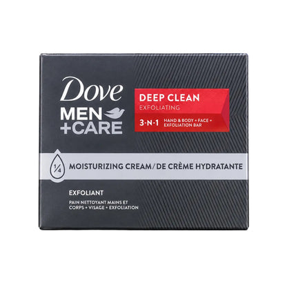 DOVE MEN + CARE Deep Clean Bars with Purifying Grains | Exfoliating Soap for Deep Cleansing | 3.75 oz/106g ~ 1 Single Bar of Soap