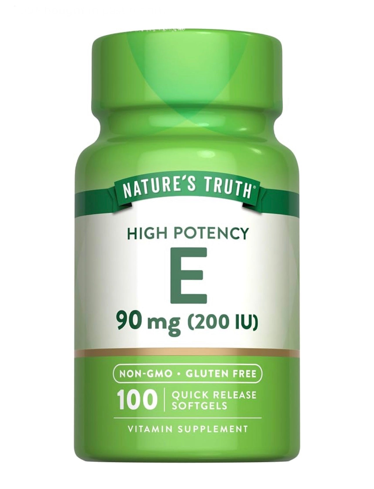 Nature's Truth Vitamin E 200 IU (90mg) | Antioxidant | 100 Softgels; Exp 06/2028