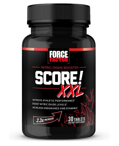 Force Factor Score! XXL Nitric Oxide Booster for Men | L-Citrulline, Horny Goat Weed, Black Maca, & Tribulus Terrestris | Increases Stamina, Energy & Physical Performance | 30 Tablets; Exp 01/2028