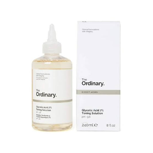 The Ordinary Glycolic Acid 7% Exfoliating Toner | Brightening and Smoothing Daily Toner for More Even-Looking Skin Tone | 240 ml (Stained PaperPack - Check last picture)