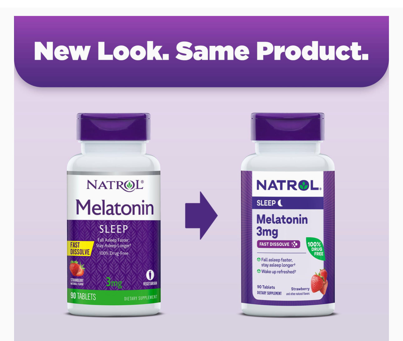 Natrol Fast Dissolve Melatonin 3 mg | 90 Day Supply | for Restful Sleep | Sleep Support for Adults | 90 Strawberry-Flavored Tablets, Exp 08/2025