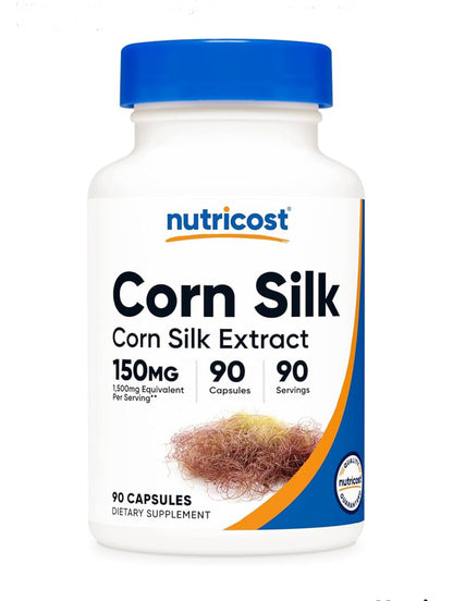 Nutricost Corn Silk Extract 150mg | Diuretic, Anti-Inflammatory & Antioxidant | Soothes Urinary Tract Inflammation | 90 Capsules; Exp 03/2028