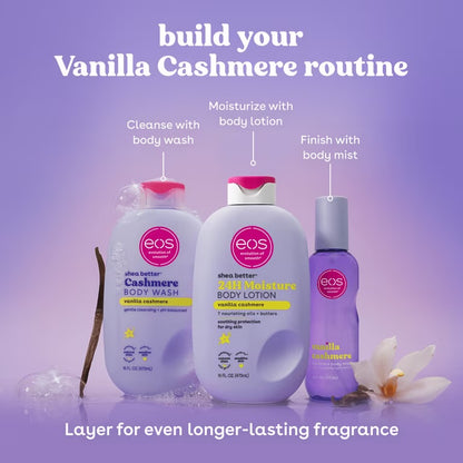 EOS Shea Better 24HR Moisture Vanilla Cashmere Body Lotion | Moisturizing 𝐋𝐨𝐭𝐢𝐨𝐧 | 16 fl.oz (473 ml)