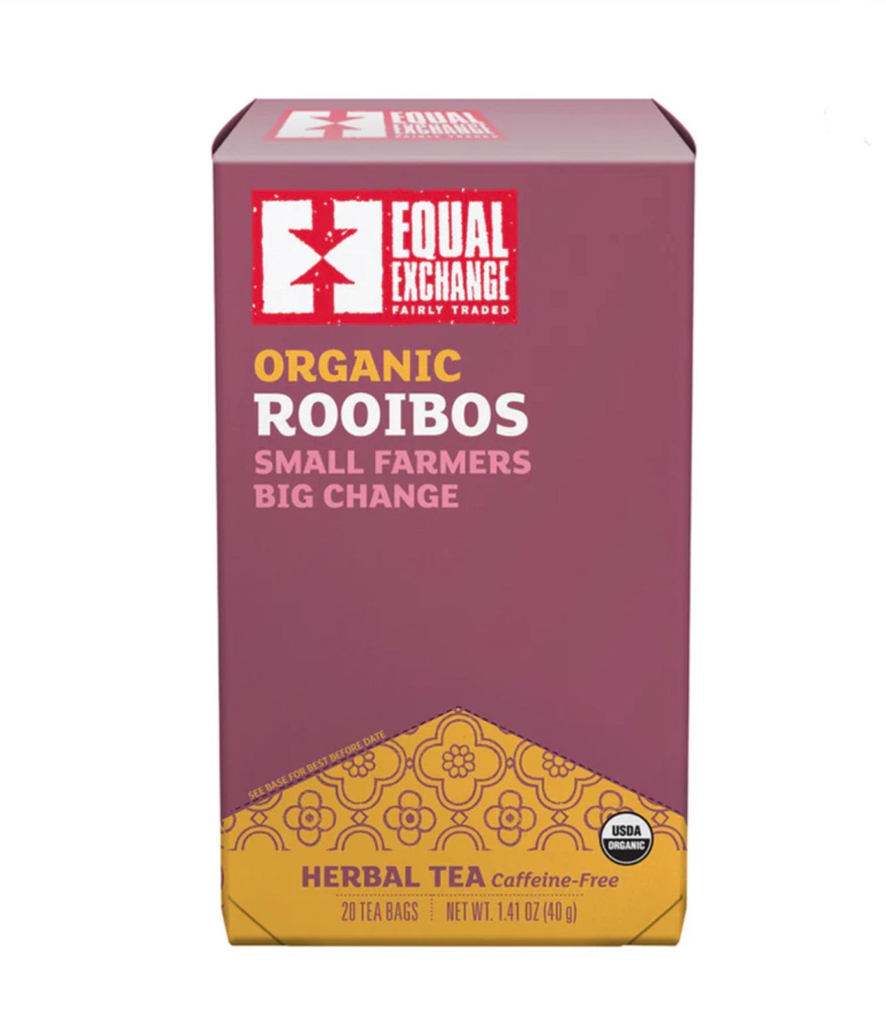 Equal Exchange Organic Rooibos Tea | Regulates Leptin (Hunger Hormone) | Reduces Inflammation, Improves Heart Health & Eases Digestive Discomfort | 20 Tea Bags per Box; Exp 12/2028