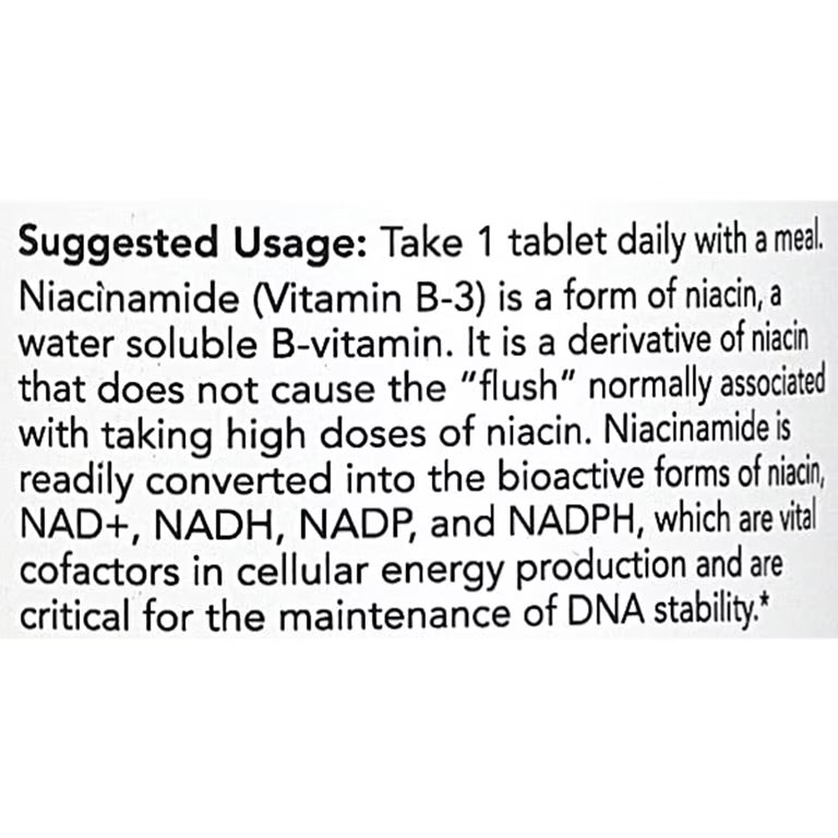 NOW Niacinamide 1000mg Vitamin B3 | No Flush | Supports Energy Production | 90 Tablets; Exp 02/2028
