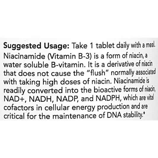 NOW Niacinamide 1000mg Vitamin B3 | No Flush | Supports Energy Production | 90 Tablets; Exp 02/2028
