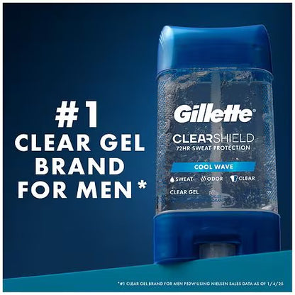 Gillette Cool Wave Clear Gel Men's Antiperspirant and Deodorant 3.8 oz; Exp 06/2027