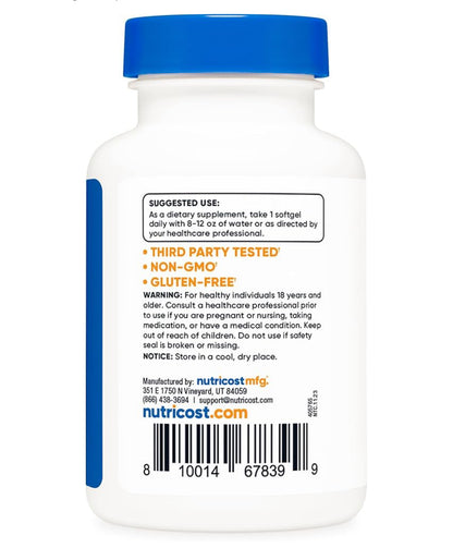 Nutricost Lycopene 20mg | Free Radical Scavenger | Protects Vascular & Prostate Health | 60 Softgels; Exp 05/2027
