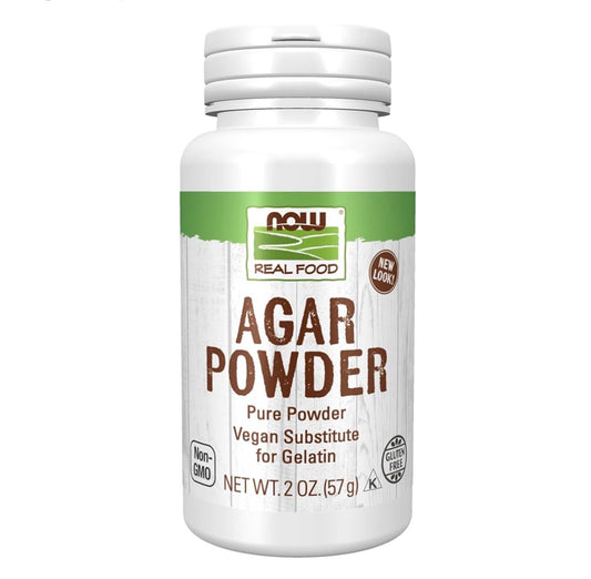 NOW Pure Agar Powder | Vegetarian Substitute for Gelatin | 2oz/57g; Exp 06/2029