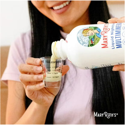 MaryRuth’s Organics Liquid Nighttime Multimineral | For the Whole Family (1 Year & Above) | Bedtime Routine with Magnesium Citrate, Calcium, Zinc, Vitamin D3, MSM, Chromium | Coconut Dream, 22oz/650ml; Exp 04/2027