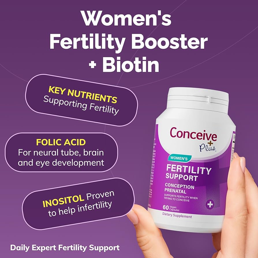 CONCEIVE PLUS Women's Fertility Support | Conception Prenatal Supplements for Her | Aids Hormonal Balance & Regular Cycles | With 23 Fertility Boosting Ingredients | 60 Capsules; Exp 08/2028 *New look
