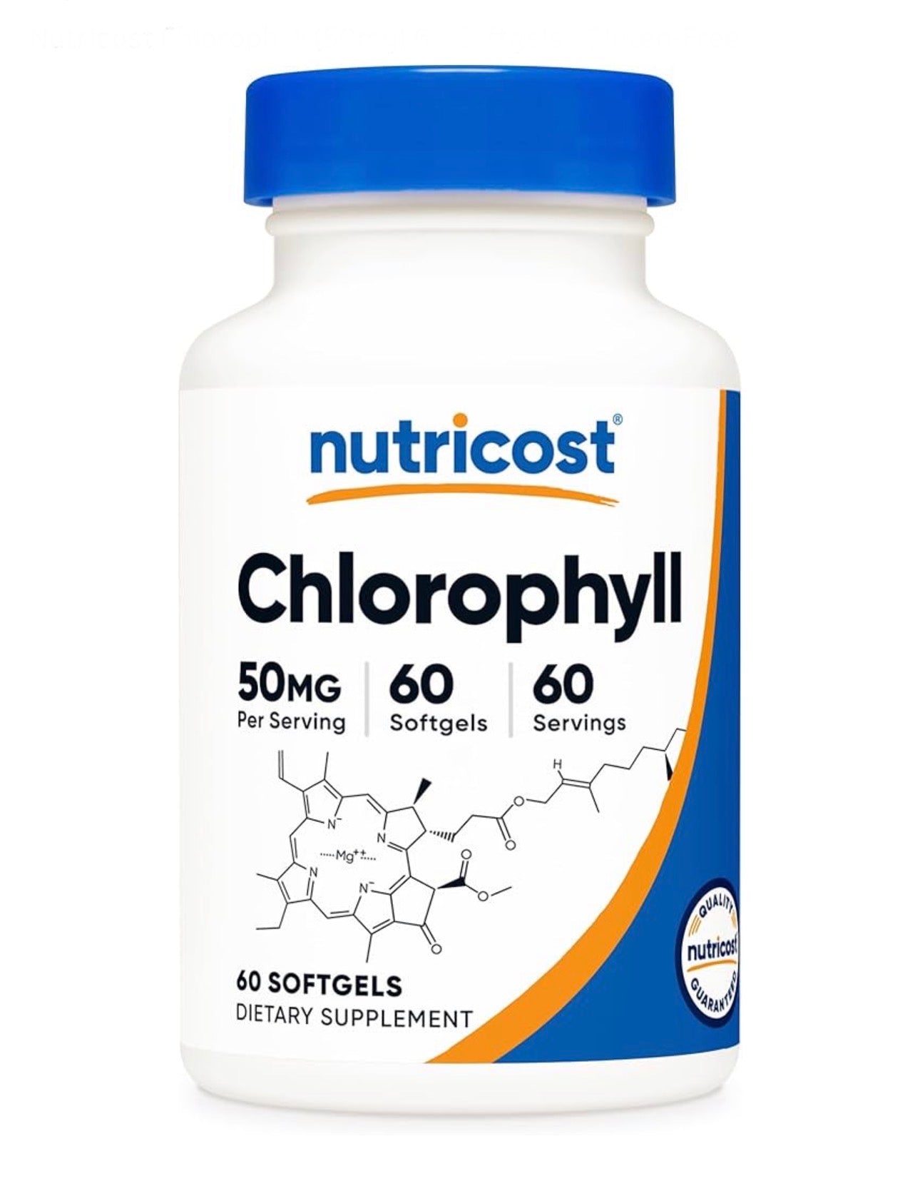 Nutricost Chlorophyll 50mg | Sodium Copper Chlorophyllin | Helps Reduce Body Odor | Promotes Detoxification | Antioxidant Support | 60 Softgels; Exp 10/2028
