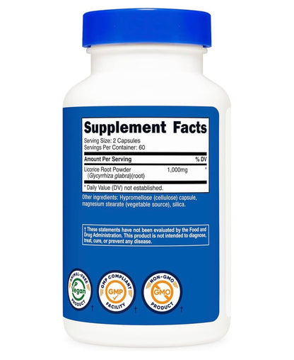 Nutricost Licorice Root 500mg | Supports the Liver & Respiratory System | Help Cleanse the Colon | 120 Capsules; Exp 08/2027