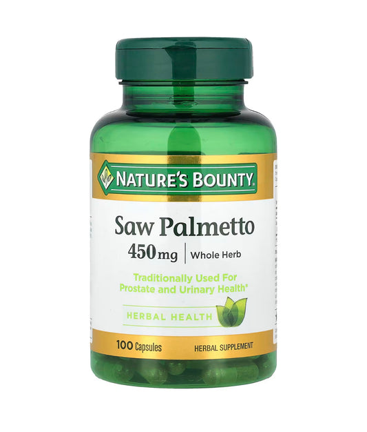 Nature's Bounty Saw Palmetto 450 mg | Prostate and Urinary Health | 100 Capsules; Exp 08/2026