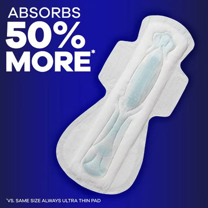 Always Maxi Sanitary Pad Size 5 | for Extra Heavy Flow | Prevents Unwanted Odors with OdorLOCK | Overnight Pads with Wings ~ Unscented; 33 Pads