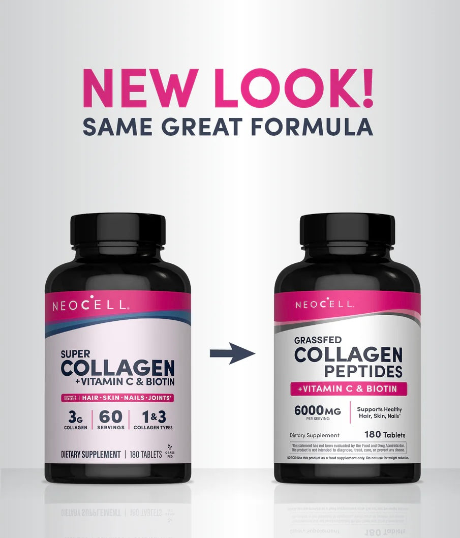 NeoCell Super Collagen + Vitamin C + Biotin | 180 tablets; Exp 11/2027 (New Look)