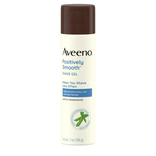 Aveeno Positively Smooth Shaving Gel with Aloe | Shave Cream for Men and Women | Lightly Scented, 7oz/198g